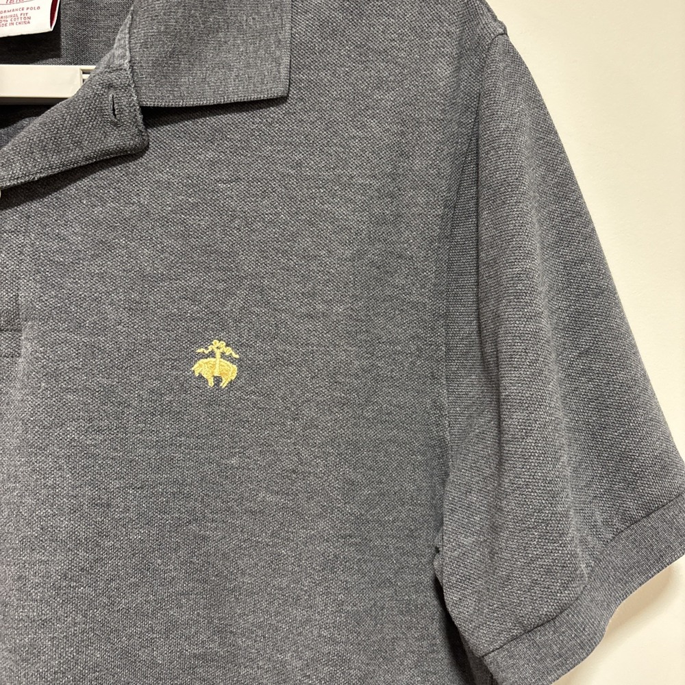 Men's Brooks Brothers Performance Polo Original Fit Cotton Gray Shirt Sz Medium - Picture 2 of 5